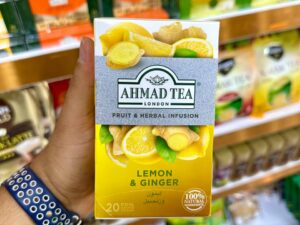 چای احمد Ahmad Tea با طعم لیمو و زنجبیل infusion lemon & ginger پک 20 تایی
