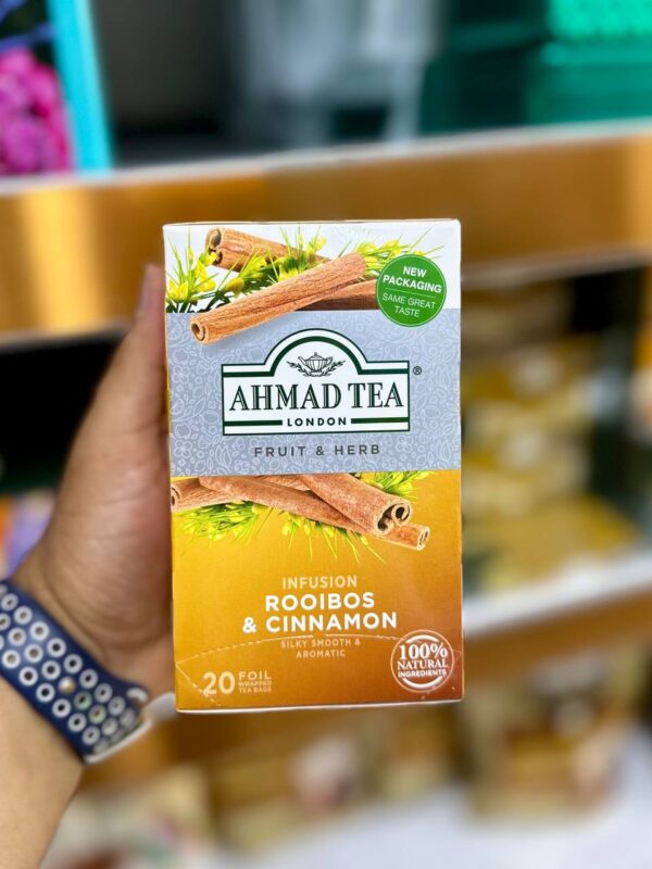 چای احمد Ahmad Tea با طعم رویبوس و دارچین infusion rooibos & cinnamon پک 20 تایی