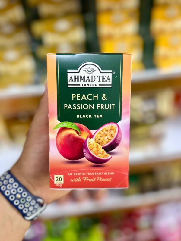چای احمد Ahmad Tea با طعم هلو و  پشن فروت Peach & Passion Fruit پک 20 تایی