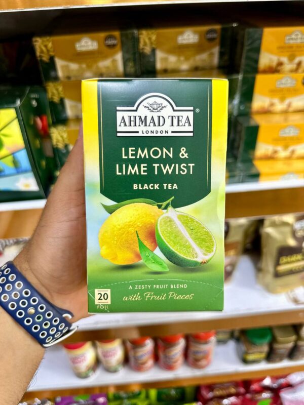 چای احمد Ahmad Tea با طعم لیمو و لیمو تویست Lemon & Lime Twist پک 20 تایی