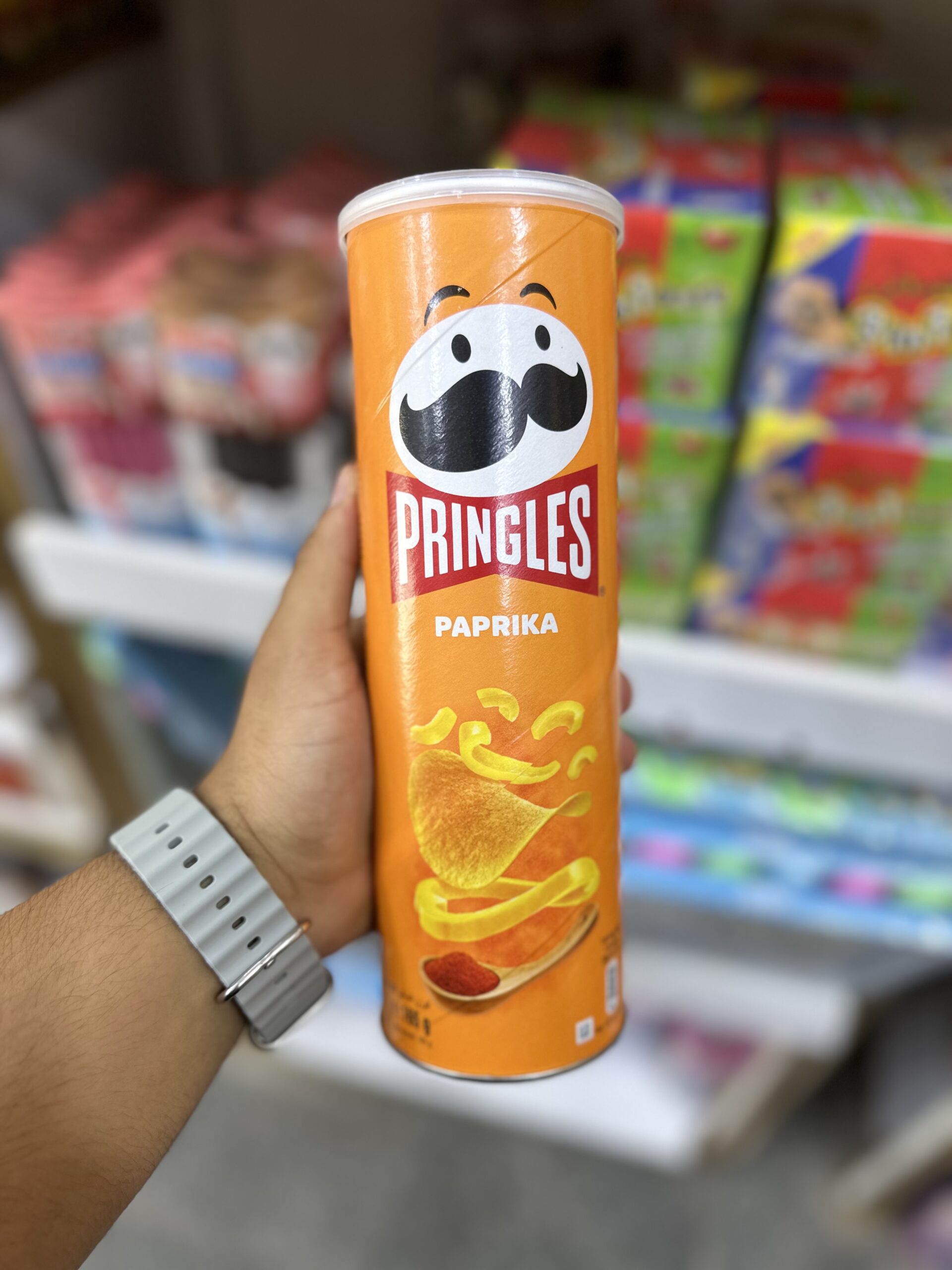 چیپس پرینگلز pringles مدل پاپریکا paprika وزن 165 گرم