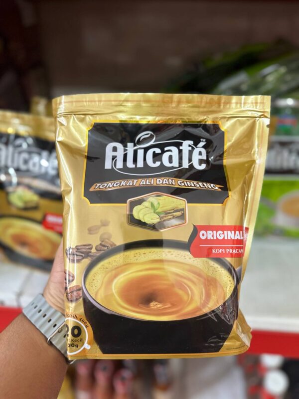 پودر قهوه فوری علی کافه Alicafe با عصاره تونگکات علی و جینسینگ کلاسیک Tongkat Ali And Ginseng Original پک 20 تایی