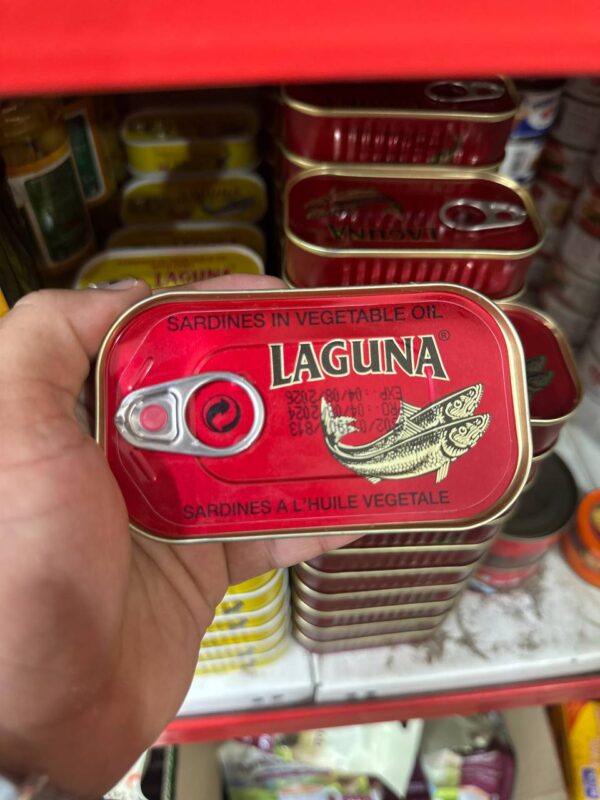کنسرو ماهی ساردین لاگونا laguna مدل در روغن سبزیجات Vegetable oil وزن 125 گرم