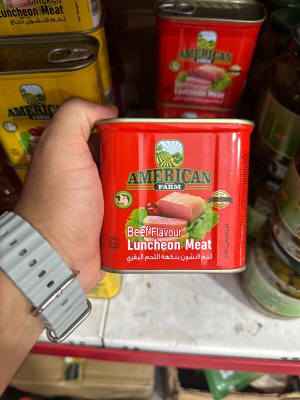 کنسرو گوشت امریکن فارم American Farm Beef Flavour Luncheon