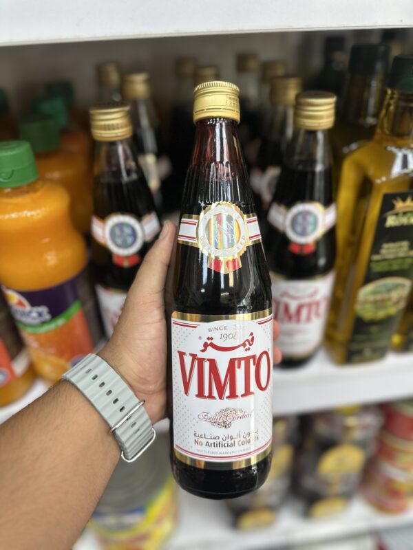 شربت ویمتو vimto طعم مخلوط میوه های قرمز Mixed red fruits وزن 710 گرم